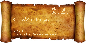 Krisán Lajos névjegykártya