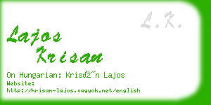 lajos krisan business card